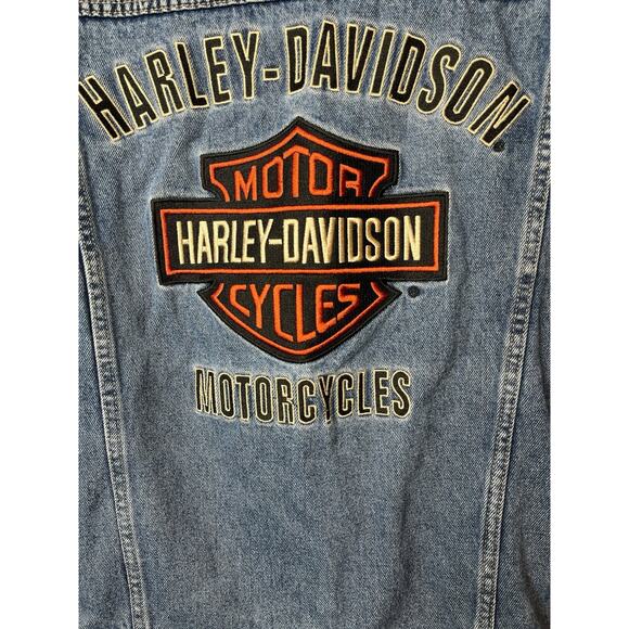 Vintage Harley Davidson Motorcycle Big Logo Denim Jacket Size M - Picture 14 of 16